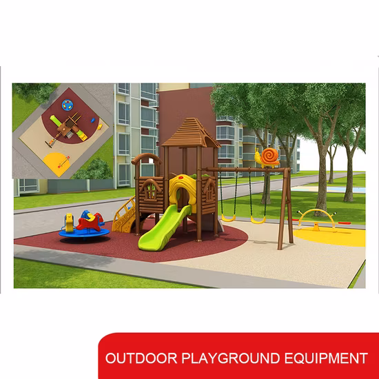 Outdoor-Kinderspielplatz, Spielplatzgeräte, Rutschen mit Schaukel